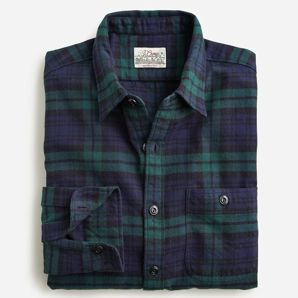 J Crew Midweight Regenerative Cotton Flannel Workshirt NWT